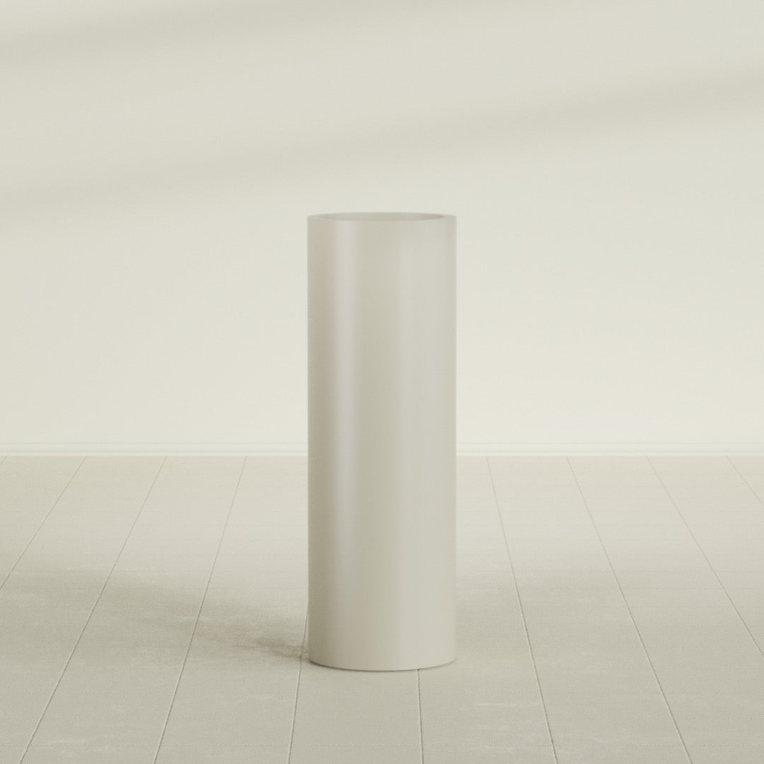 Corry Large Tall Cylinder Fiberglass Planter - 12 in x 12 in x 36 in - Satin Beige - Satin Beige,30 in x 30 in x 32 in