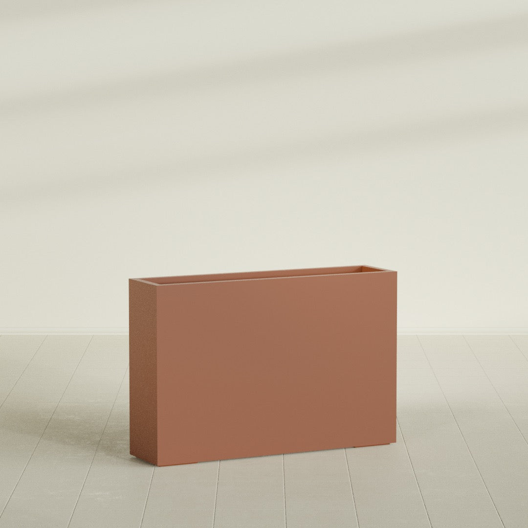 Delray Extra Large Long Rectangle Fiberglass Planter - 48 in x 12 in x 32 in - Matte Terracotta - Matte Terracotta,48 in x 12 in x 32 in
