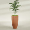 San Jose Large Tall Round Fluted Fiberglass Planter - 22 in x 22 in x 40 in - Matte Terracotta - Matte Terracotta,22 in x 22 in x 40 in
