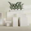 Darwin Large Tall Rectangle Fiberglass Planter - 24 in x 24 in x 42 in - Satin Beige - Satin Beige,24 in x 24 in x 42 in