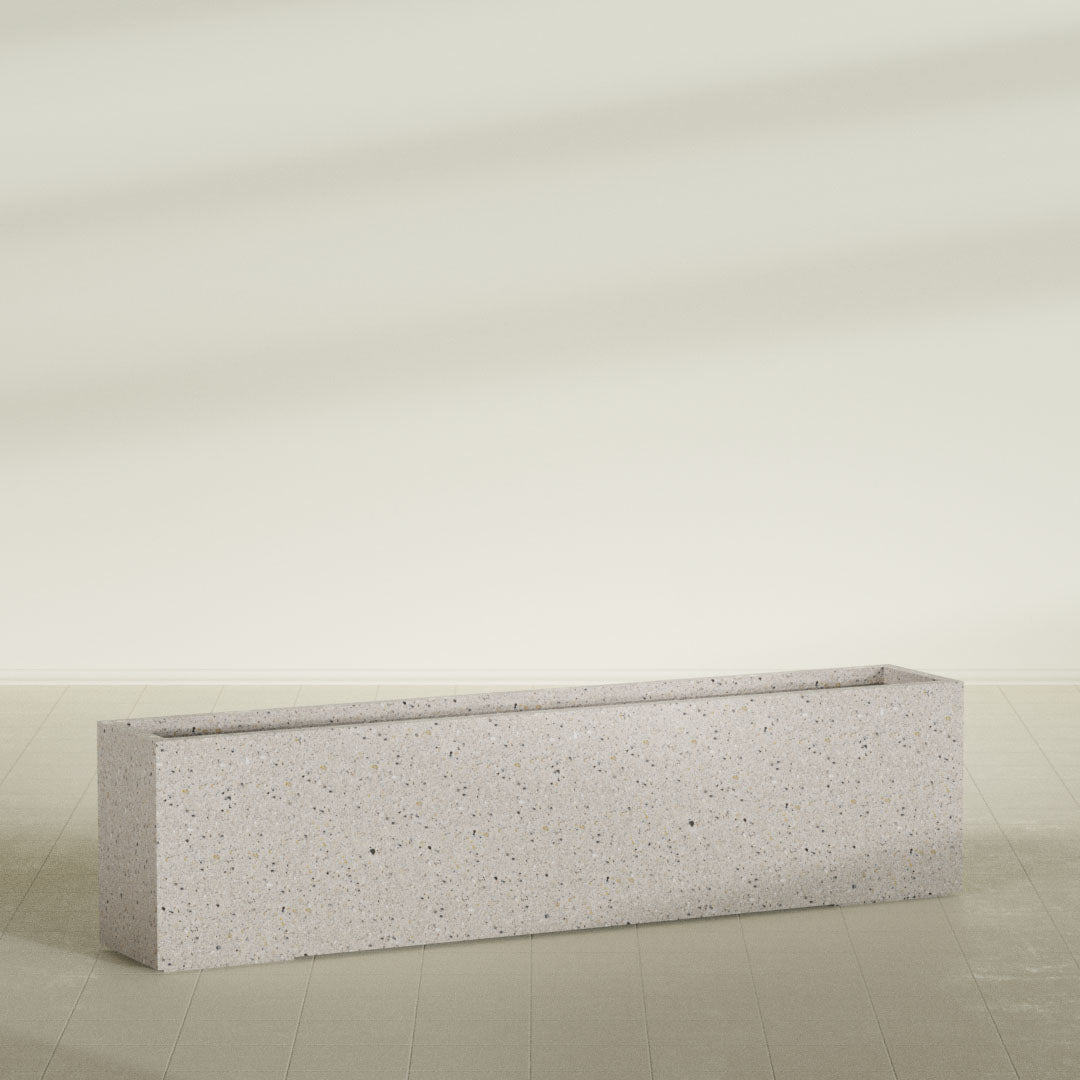 ProTone Fiberglass Premium Finish Extra Large Rectangle Planter - 72 in x 12 in x 18 in - StoneLight - Greystone - StoneLight - Greystone,72 in x 12 in x 18 in
