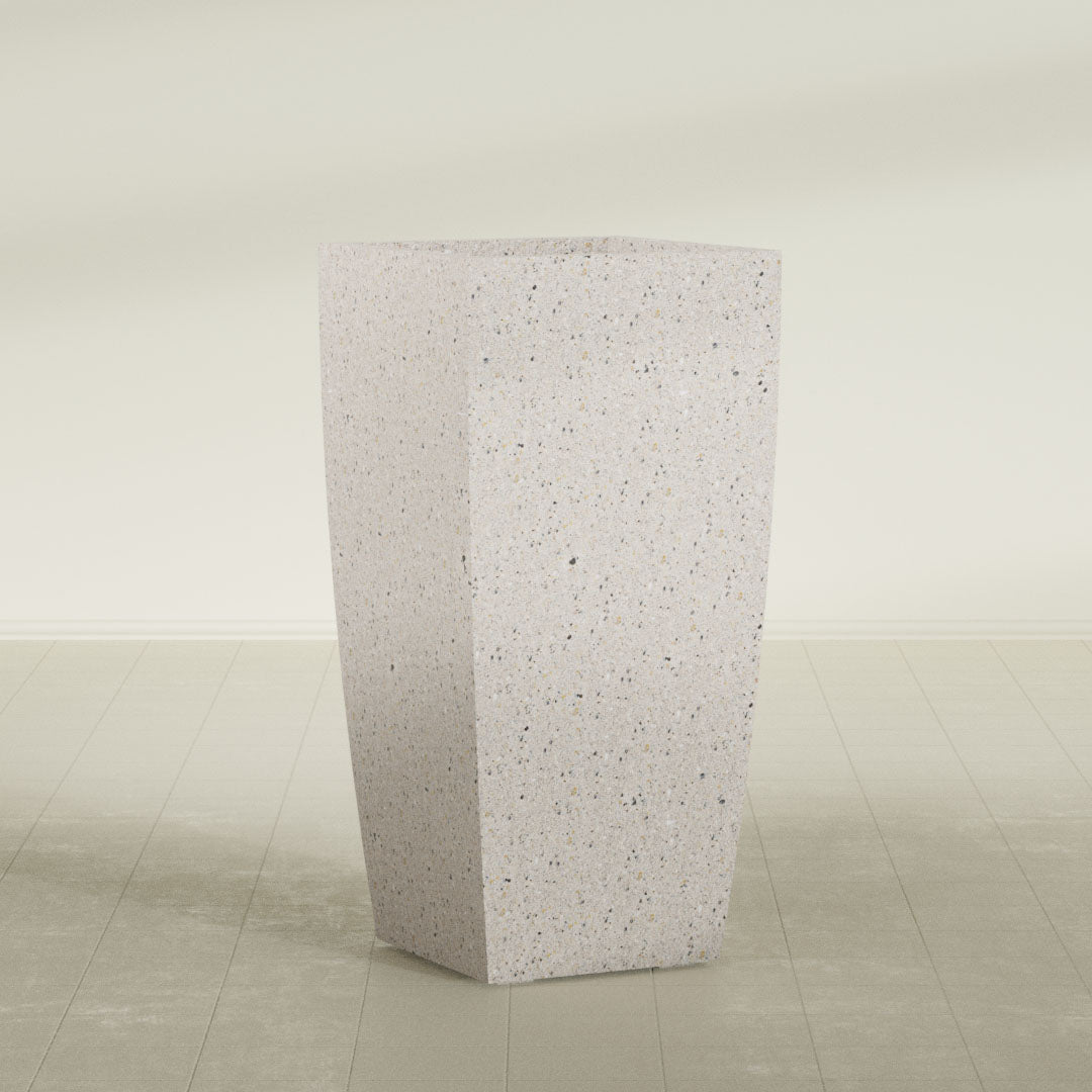 ProTone Fiberglass Premium Finish Large Tapered Column Planter - 23 in x 23 in x 48 in - StoneLight - Greystone - StoneLight - Greystone,23 in x 23 in x 48 in