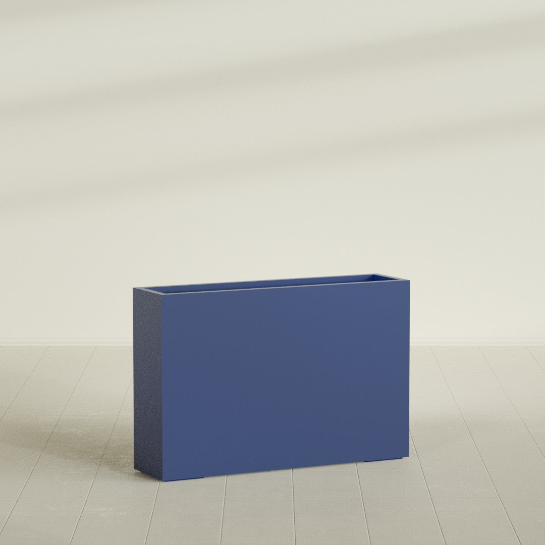 Delray Extra Large Long Rectangle Fiberglass Planter - 48 in x 12 in x 32 in - Matte Cobalt Blue - Matte Cobalt Blue,48 in x 12 in x 32 in
