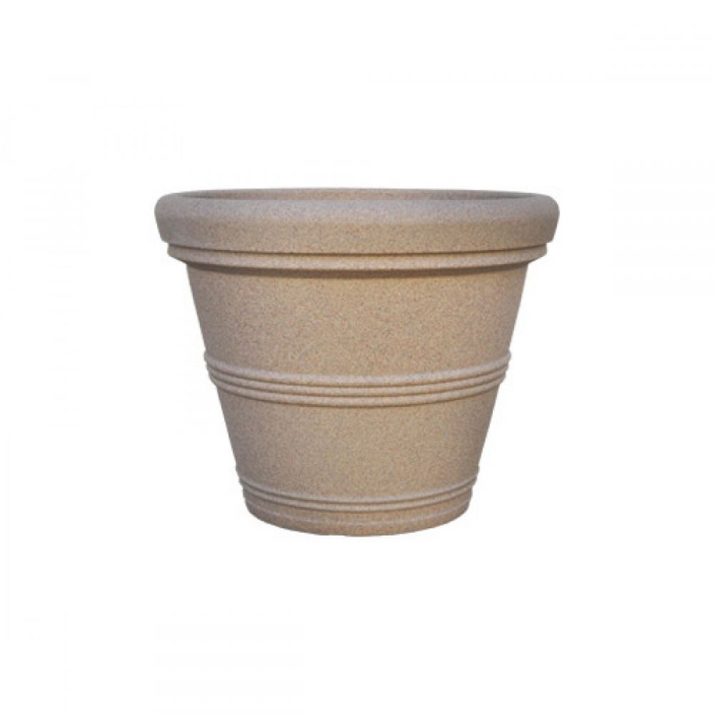 Large Cylinder Plastic Planter - 42 in x 42 in x 32 in - Sandstone - Sandstone,42 in x 42 in x 32 in