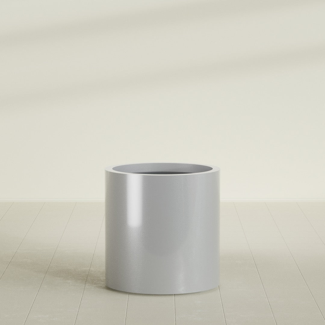 Rio Grande Medium Round Fiberglass Planter - 22 in x 22 in x 22 in - Metallic Silver - Metallic Silver,22 in x 22 in x 22 in