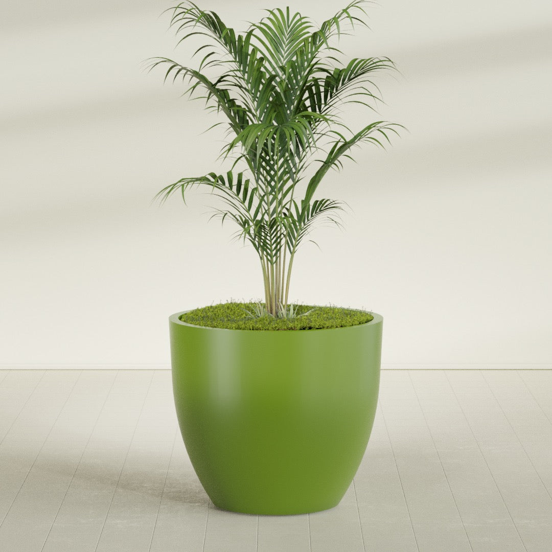 Wannsee Extra Large Round Fiberglass Planter - 50 in x 50 in x 44 in - Satin Green - Satin Green,50 in x 50 in x 44 in