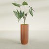 Saint Tropez Large Tall Round Fiberglass Planter - 16 in x 16 in x 38 in - Matte Terracotta - Matte Terracotta,16 in x 16 in x 38 in