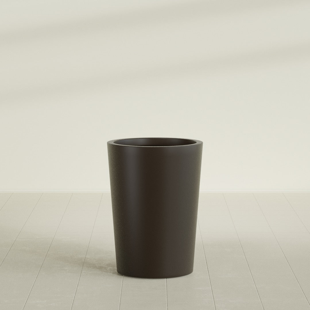 Tegel Large Round Fiberglass Planter - 22 in x 22 in x 30 in - Matte Brown - Matte Brown,22 in x 22 in x 30 in