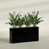 Milano Extra Large Narrow Rectangle Fiberglass Planter - 48 in x 10 in x 24 in - Gloss Black - Gloss Black,48 in x 10 in x 24 in
