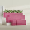 Miami Small Rectangle Fiberglass Planter - 12 in x 12 in x 18 in - Gloss Pink Violet - Gloss Pink Violet,12 in x 12 in x 18 in