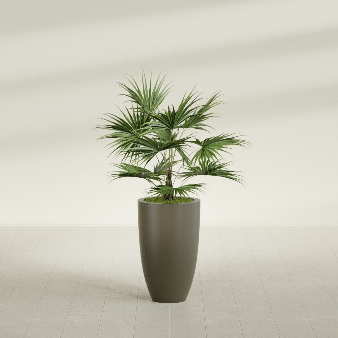 Brannan Medium Round Fiberglass Planter - 18 in x 18 in x 29 in - Matte Bronze - Matte Bronze,18 in x 18 in x 29 in