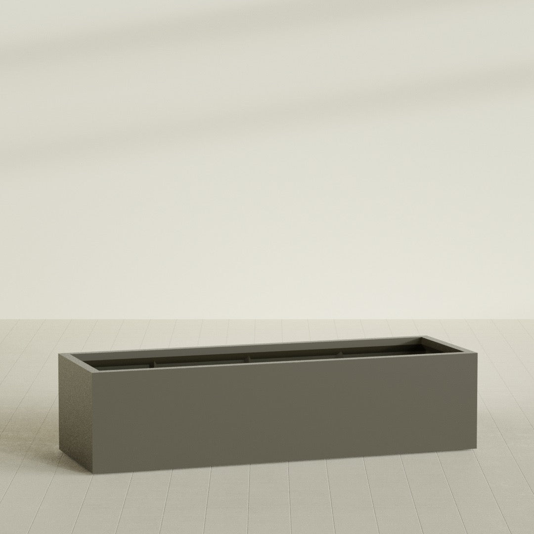 Torino Extra Large Wide Rectangle Fiberglass Planter - 72 in x 24 in x 18 in - Matte Bronze - Matte Bronze,72 in x 24 in x 18 in