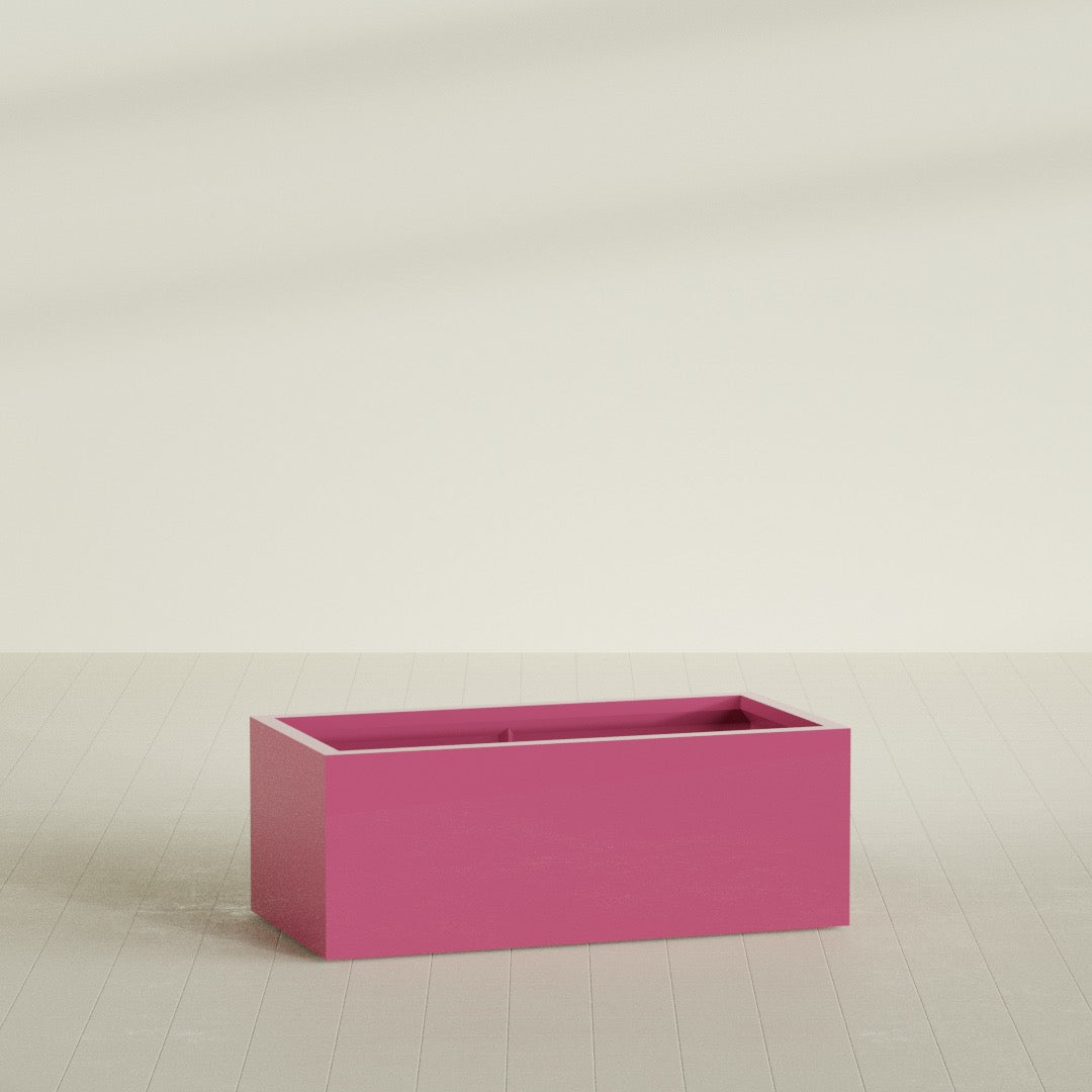 Torino Extra Large Wide Rectangle Fiberglass Planter - 48 in x 24 in x 18 in - Gloss Pink Violet - Gloss Pink Violet,48 in x 24 in x 18 in