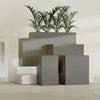 Darwin Large Tall Rectangle Fiberglass Planter - 24 in x 24 in x 42 in - Matte Bronze - Matte Bronze,24 in x 24 in x 42 in