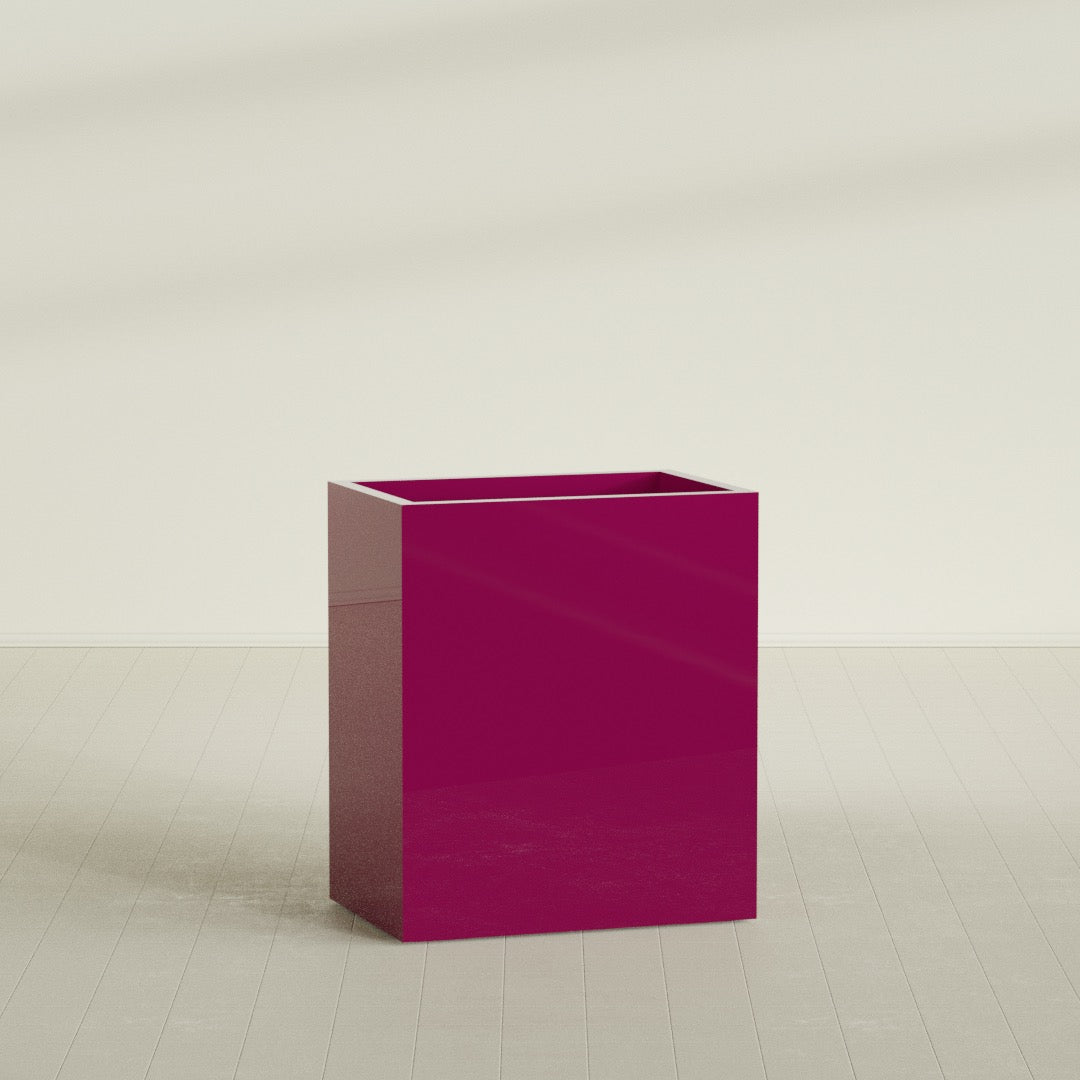Darwin Large Rectangle Fiberglass Planter - 36 in x 24 in x 42 in - Gloss Eggplant - Gloss Eggplant,36 in x 24 in x 42 in