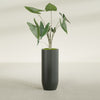 Saint Tropez Large Tall Round Fiberglass Planter - 16 in x 16 in x 38 in - Matte Charcoal - Matte Charcoal,16 in x 16 in x 38 in