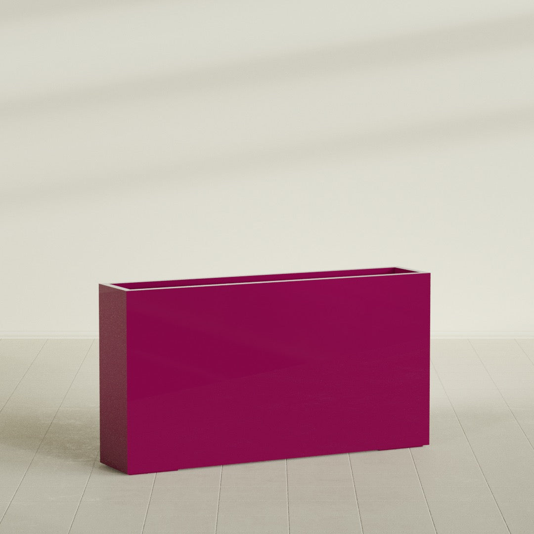 Delray Extra Large Long Rectangle Fiberglass Planter - 60 in x 12 in x 32 in - Gloss Eggplant - Gloss Eggplant,60 in x 12 in x 32 in