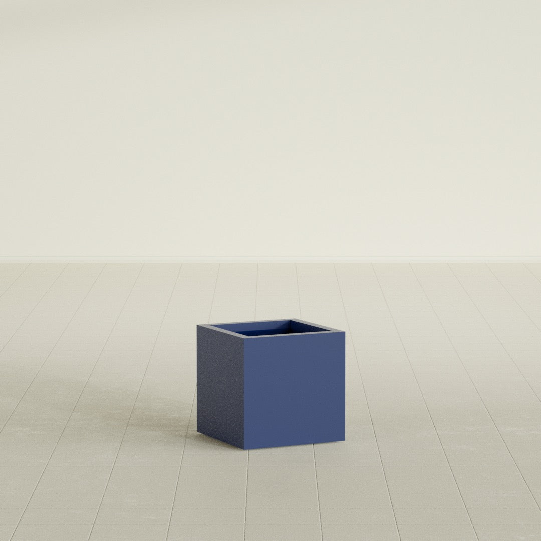 Montroy Small Cube Square Fiberglass Planter - 16 in x 16 in x 16 in - Matte Cobalt Blue - Matte Cobalt Blue,16 in x 16 in x 16 in
