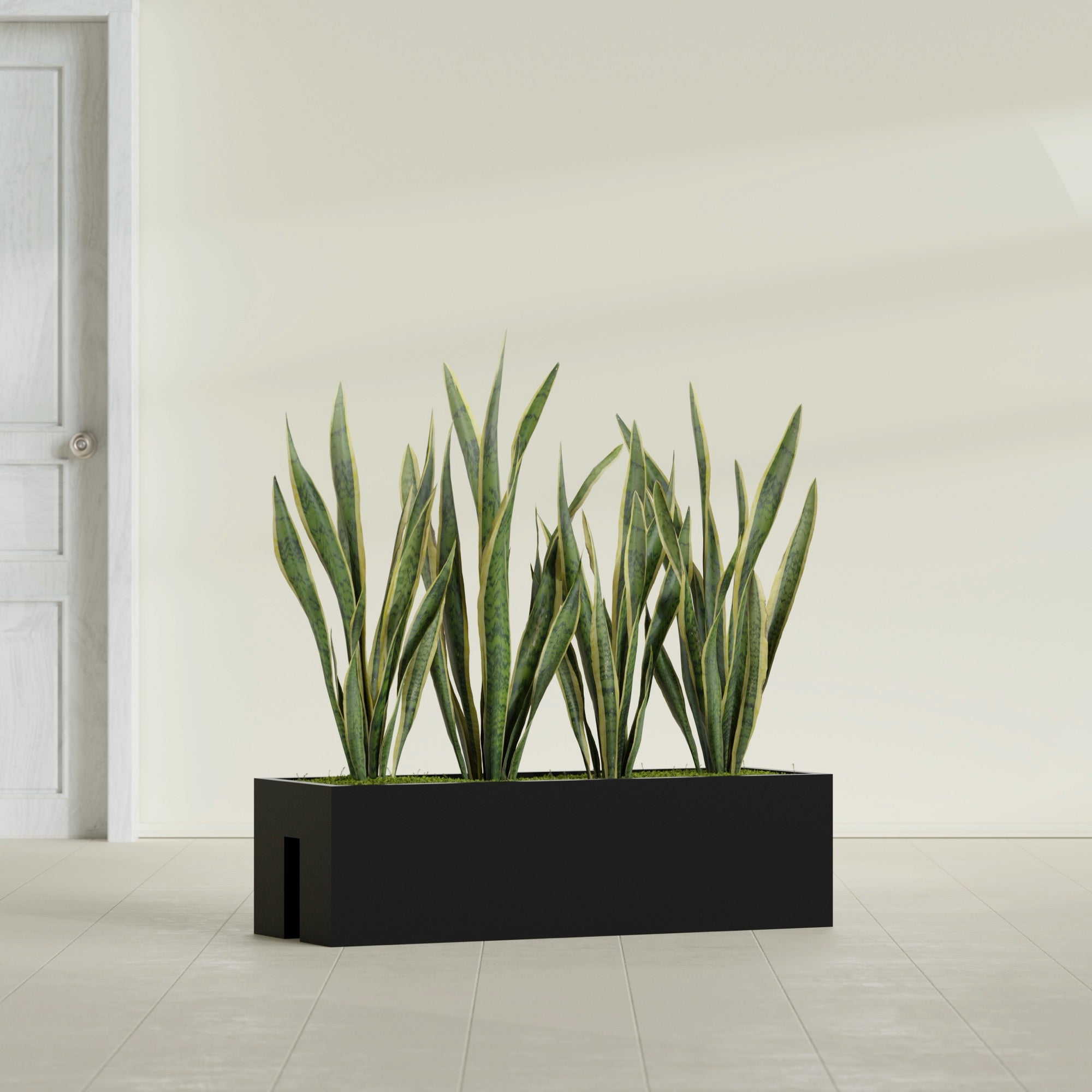Tiergarden Large Long Over The Railing Rectangle Fiberglass Planter - 36 in x 12 in x 10 in - Matte Black - Matte Black,36 in x 12 in x 10 in