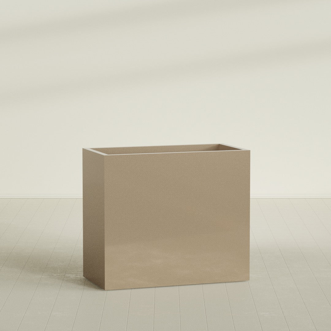 Darwin Extra Large Rectangle Fiberglass Planter - 48 in x 24 in x 42 in - Metallic Gold - Metallic Gold,48 in x 24 in x 42 in