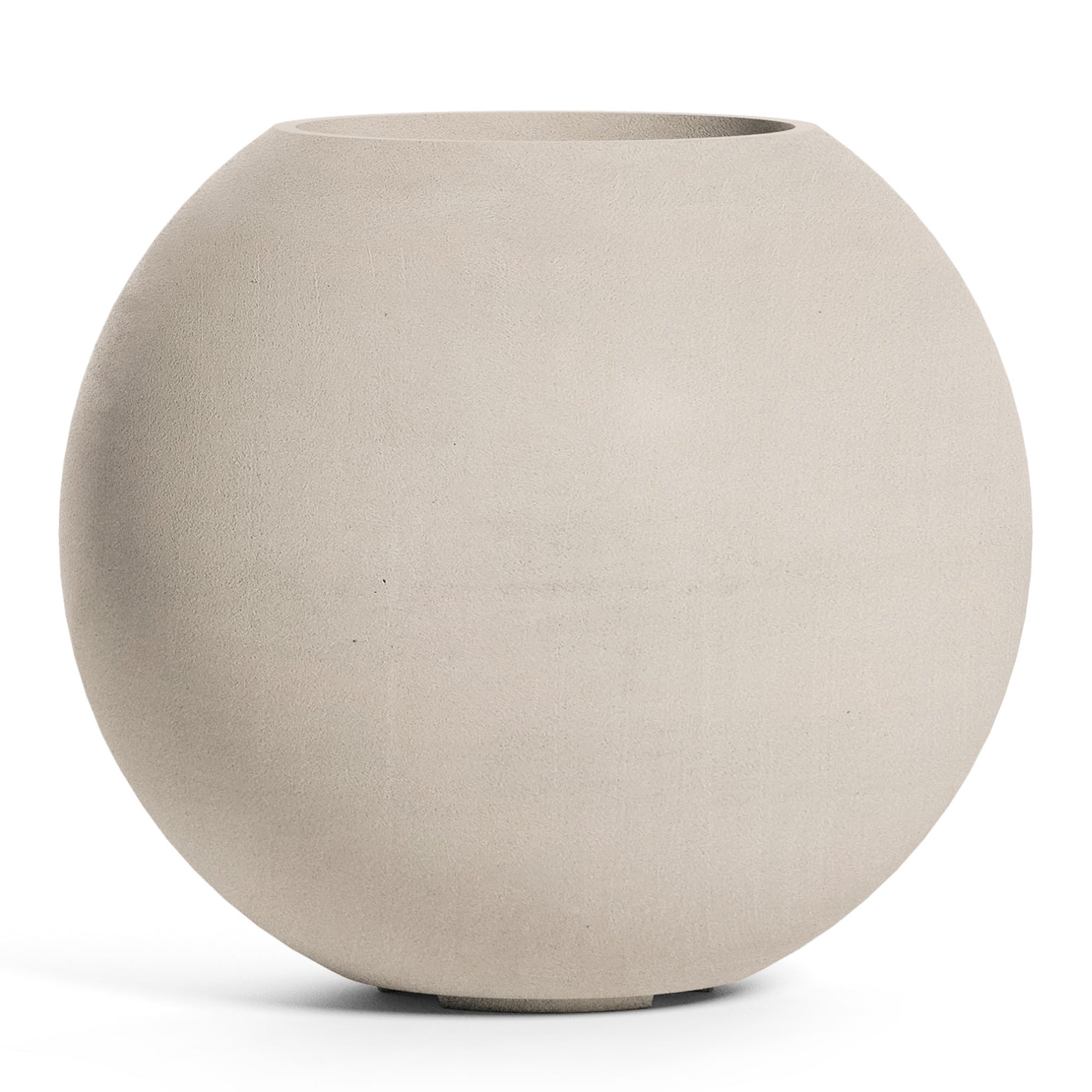Orbo Globe Sphere Planter – Sand Stone Finish – Fiberglass Indoor/Outdoor and Weather-Resistant Round Planter (23.5" D x 21" H Exterior, 23.2" D x 20.5" H Interior) - Sand Stone,23.5 in x 23.5 in x 21 in - Sand Stone,23.5 in x 23.5 in x 21 in - Sand  - Sand Stone,23.6 in diam. x 21.1 in