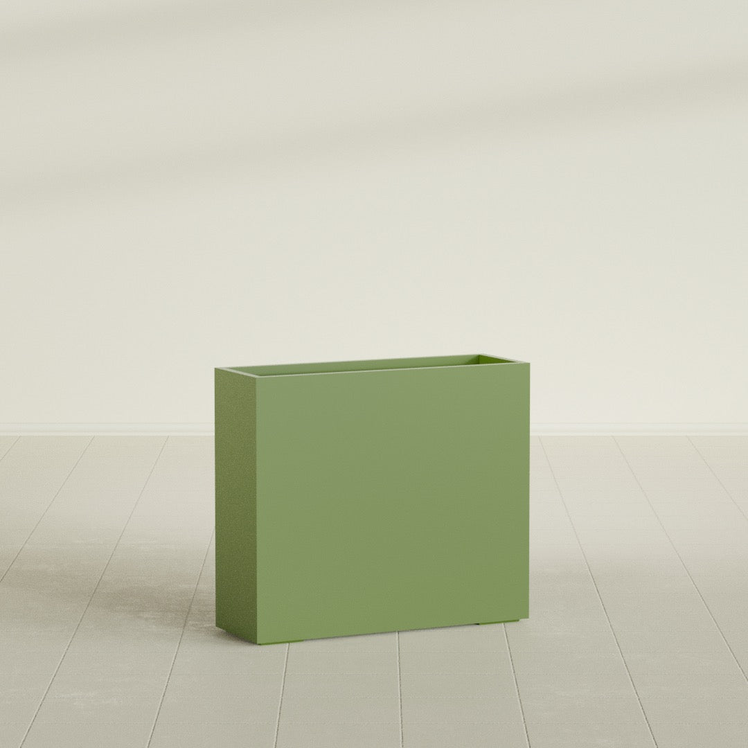 Perth Extra Large Long Rectangle Fiberglass Planter - 48 in x 16 in x 42 in - Satin Green - Satin Green,48 in x 16 in x 42 in