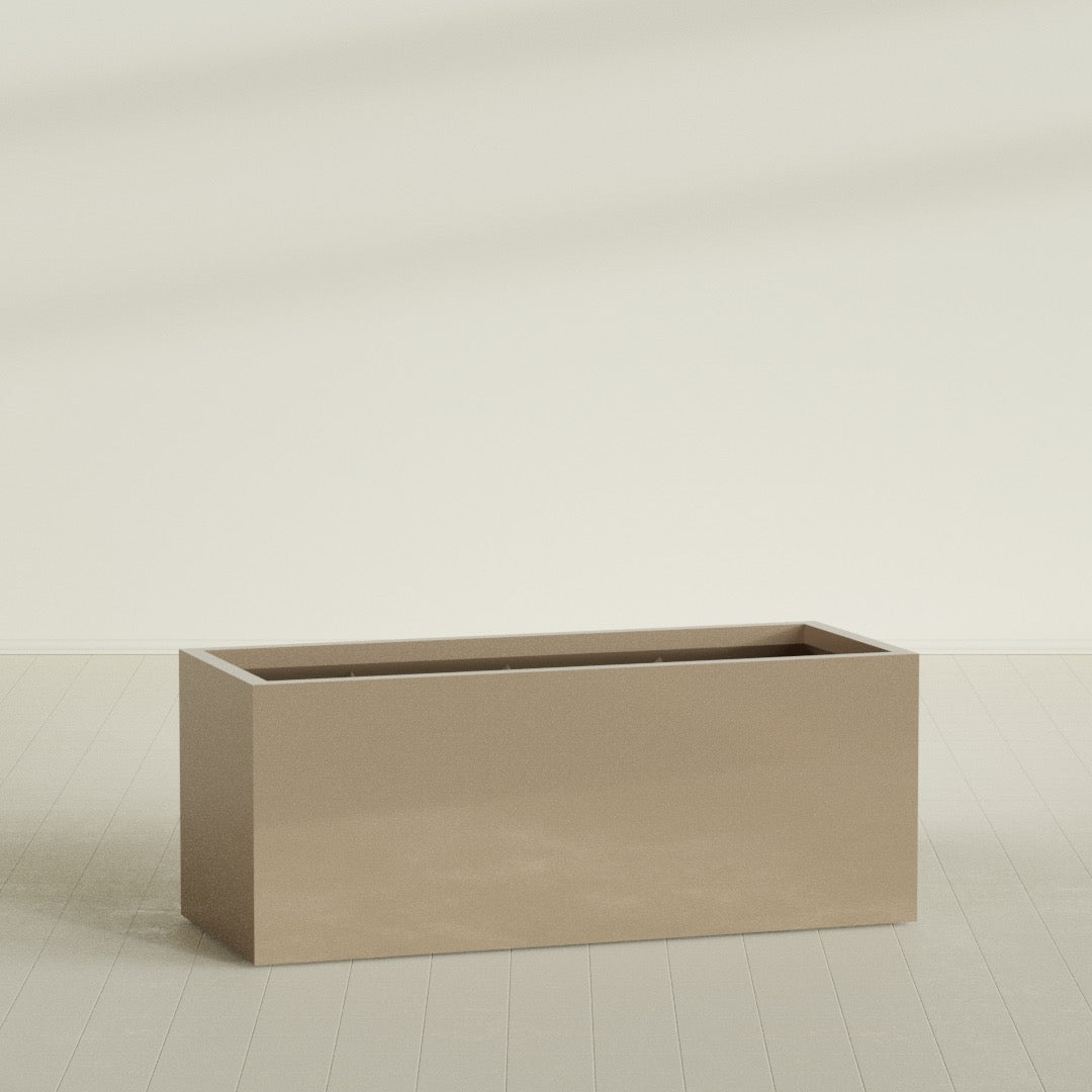 Granada Extra Large Long Rectangle Fiberglass Planter - 60 in x 24 in x 24 in - Metallic Gold - Metallic Gold,60 in x 24 in x 24 in