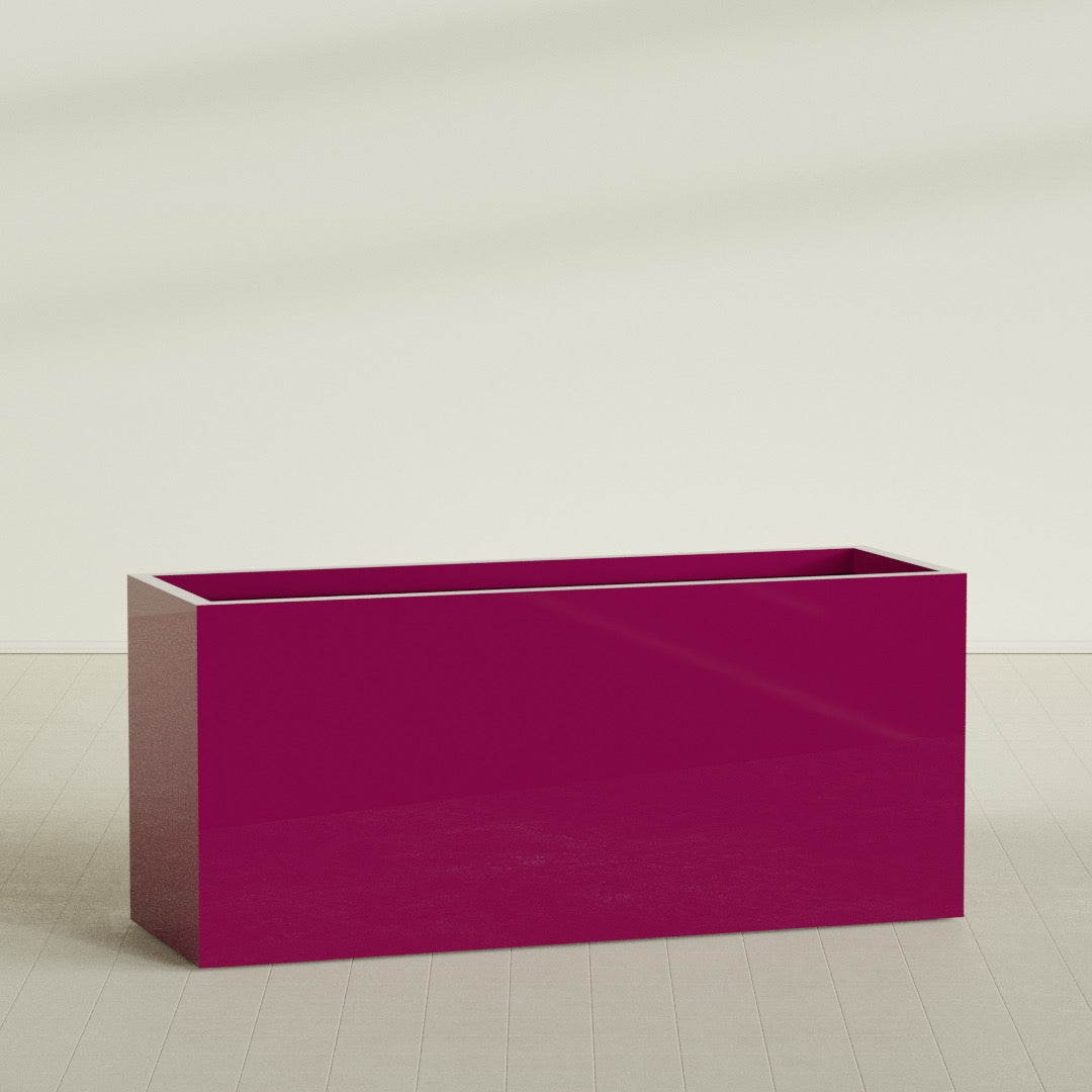 Brisbane Extra Large Long Rectangle Fiberglass Planter - 72 in x 24 in x 32 in - Gloss Eggplant - Gloss Eggplant,72 in x 24 in x 32 in