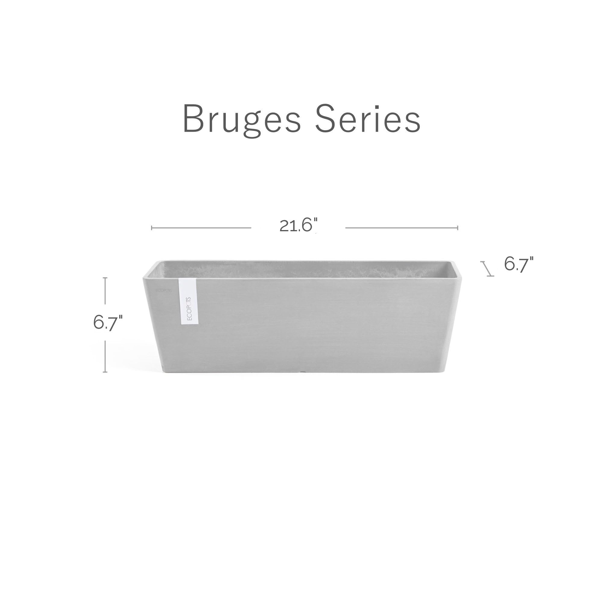 Bruges Medium Rectangle Planter - 21.75 in x 6.75 in x 6.75 in - Dark Grey - Dark Grey,21.75 in x 6.75 in x 6.75 in