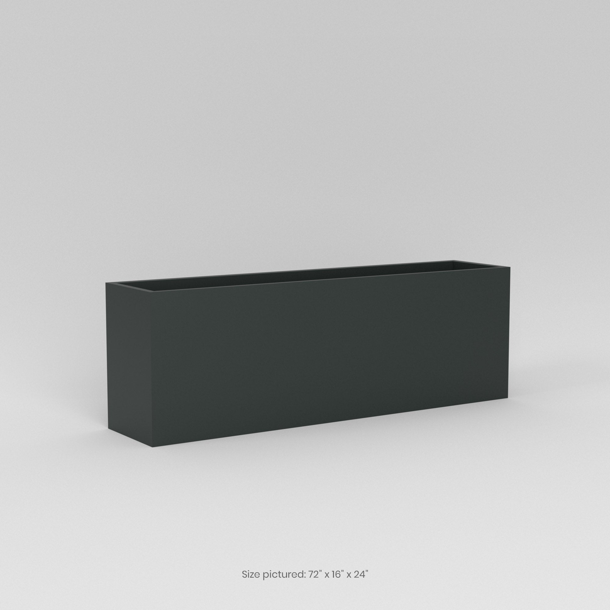 Tolga Medium Rectangle Fiberglass Planter - 16 in x 16 in x 24 in - Matte Charcoal - Matte Charcoal,16 in x 16 in x 24 in