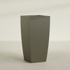 Toulan Extra Large Tall Tapered Square Fiberglass Planter - 23 in x 23 in x 48 in - Matte Bronze - Matte Bronze,23 in x 23 in x 48 in