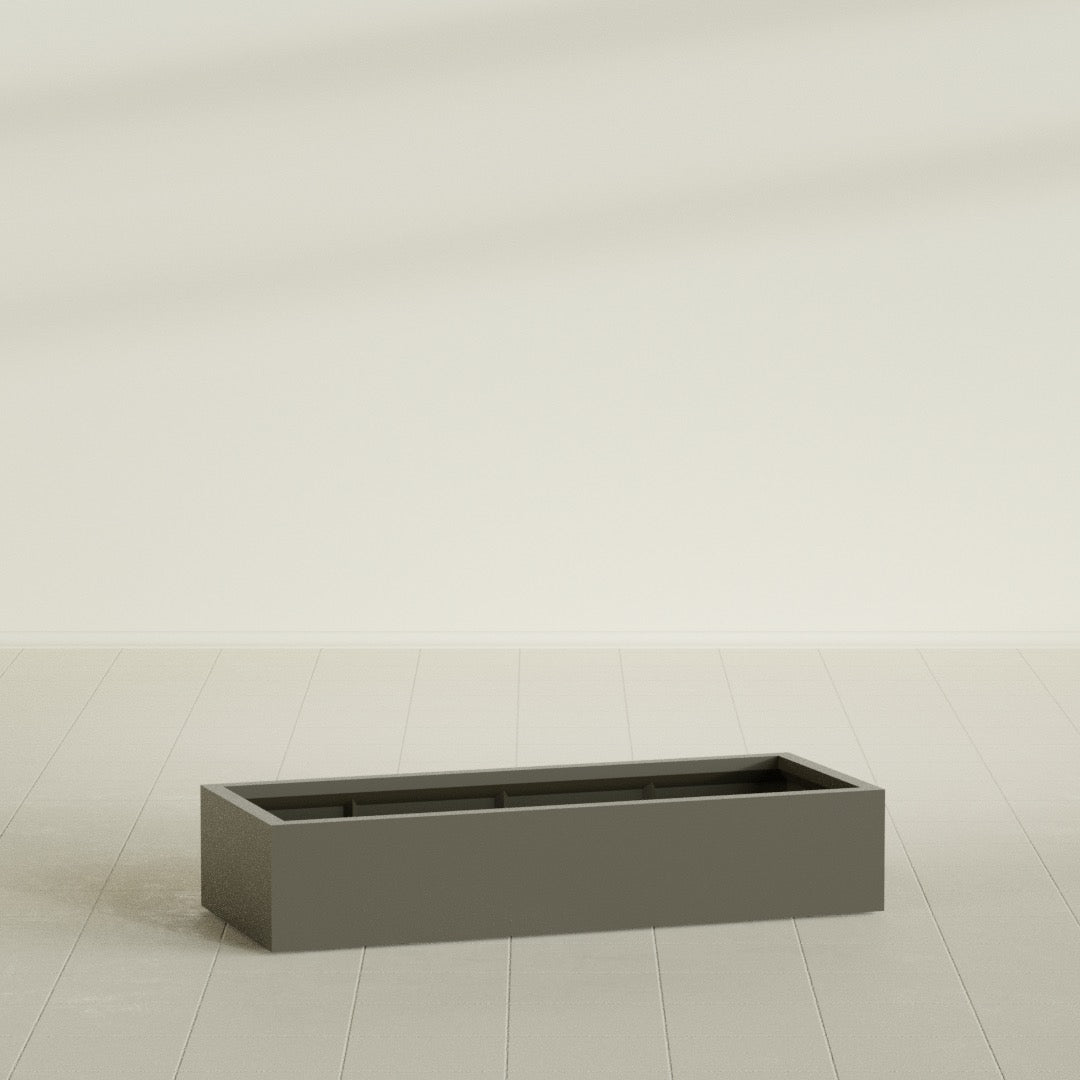 Antwerp Extra Large Long Rectangle Fiberglass Planter - 60 in x 24 in x 12 in - Matte Bronze - Matte Bronze,60 in x 24 in x 12 in