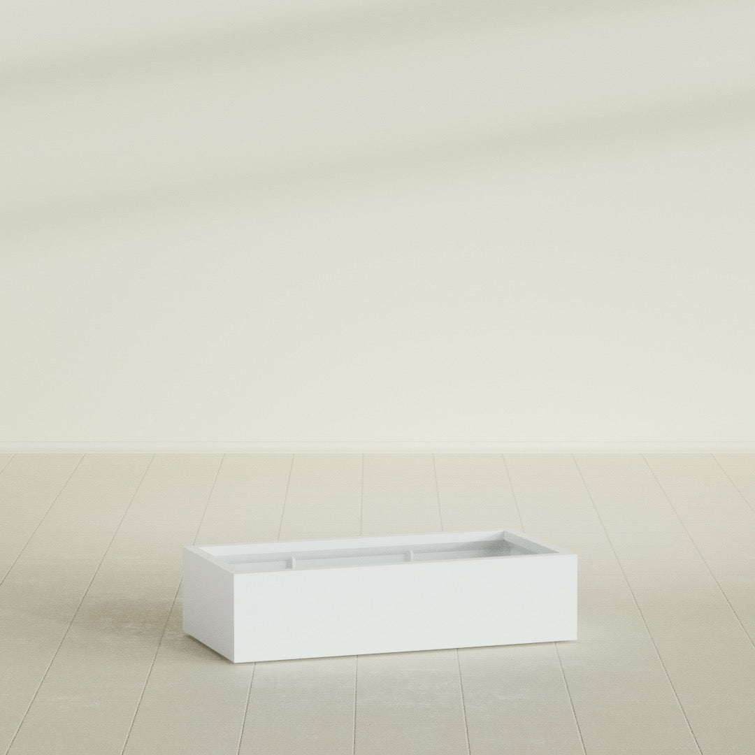 Antwerp Extra Large Long Rectangle Fiberglass Planter - 48 in x 24 in x 12 in - Matte White - Matte White,48 in x 24 in x 12 in