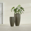 San Jose Large Tall Round Fluted Fiberglass Planter - 16 in x 16 in x 30 in - Matte Bronze - Matte Bronze,16 in x 16 in x 30 in