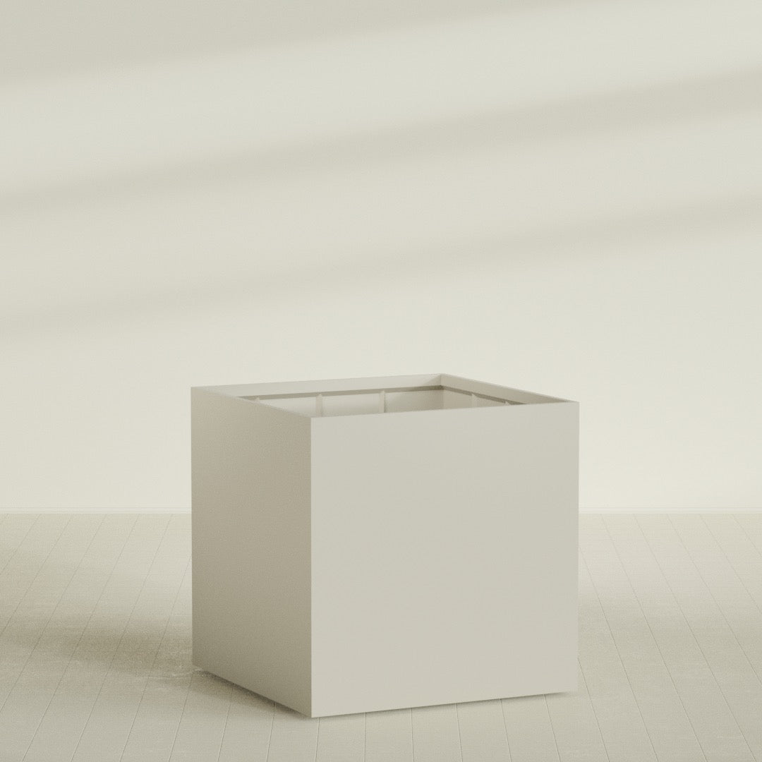 Montroy Extra Large Cube Square Fiberglass Planter - 60 in x 60 in x 60 in - Satin Beige - Satin Beige,60 in x 60 in x 60 in