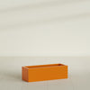 Reade Small Tabletop Rectangle Fiberglass Planter - 14 in x 5 in x 4.3 in - Gloss Tangerine - Gloss Tangerine,14 in x 5 in x 4.3 in