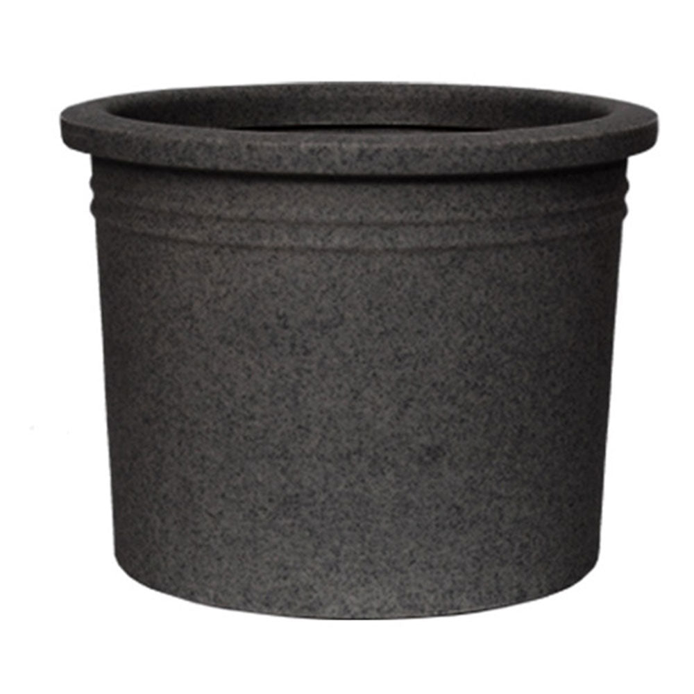Curbside Cylinder Round Plastic Planter - 30.5 in x 30.5 in x 24 in - Quarry Black - Quarry Black,30.5 in x 30.5 in x 24 in
