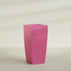 Toulan Extra Large Tall Tapered Square Fiberglass Planter - 28 in x 28 in x 60 in - Gloss Pink Violet - Gloss Pink Violet,28 in x 28 in x 60 in