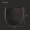 Mondo Large Planter – Brown Stone Finish – Fiberglass Indoor/Outdoor and Weather-Resistant Round Planter (19.8" D x 19" H Exterior, 18.5" D x 18.5" H Interior) - Brown Stone,19.75 in x 19.75 in x 19 in