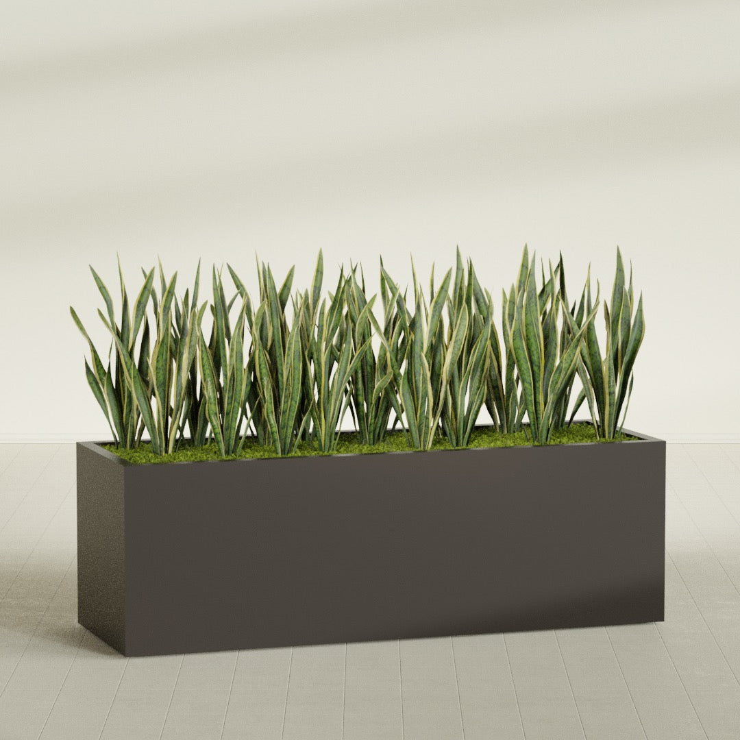 Granada Extra Large Long Rectangle Fiberglass Planter - 72 in x 24 in x 24 in - Matte Brown - Matte Brown,72 in x 24 in x 24 in