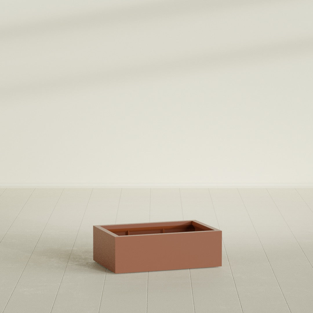 Antwerp Large Long Rectangle Fiberglass Planter - 36 in x 24 in x 12 in - Matte Terracotta - Matte Terracotta,36 in x 24 in x 12 in