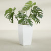 Toulan Large Tall Tapered Square Fiberglass Planter - 16 in x 16 in x 30 in - Matte White - Matte White,16 in x 16 in x 30 in