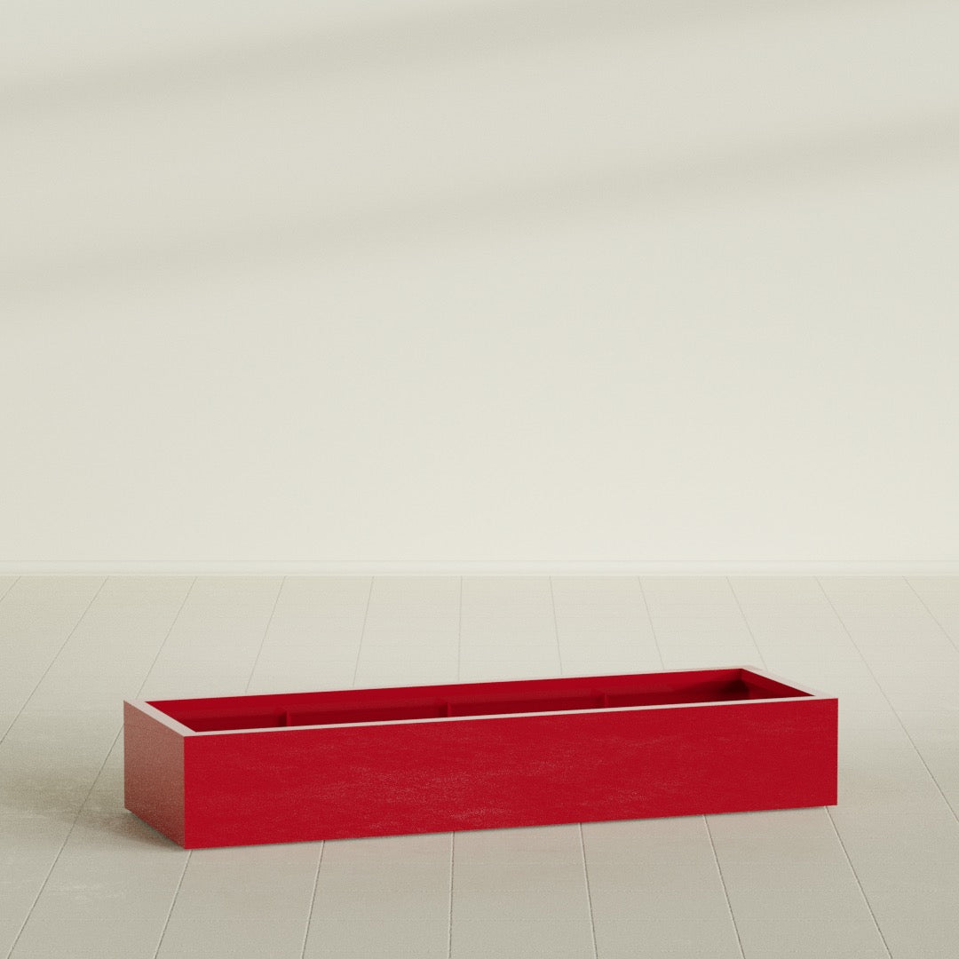 Antwerp Extra Large Long Rectangle Fiberglass Planter - 72 in x 24 in x 12 in - Gloss Red - Gloss Red,72 in x 24 in x 12 in