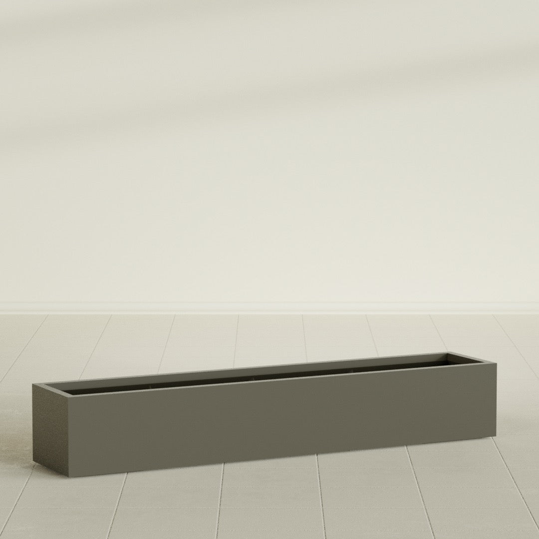 Cuba Extra Large Long Rectangle Fiberglass Planter - 72 in x 14 in x 12 in - Matte Bronze - Matte Bronze,72 in x 14 in x 12 in