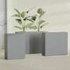 Amesbury Large Narrow Rectangle Fiberglass Planter - 24 in x 10 in x 32 in - Metallic Gunmetal - Metallic Gunmetal,24 in x 10 in x 32 in