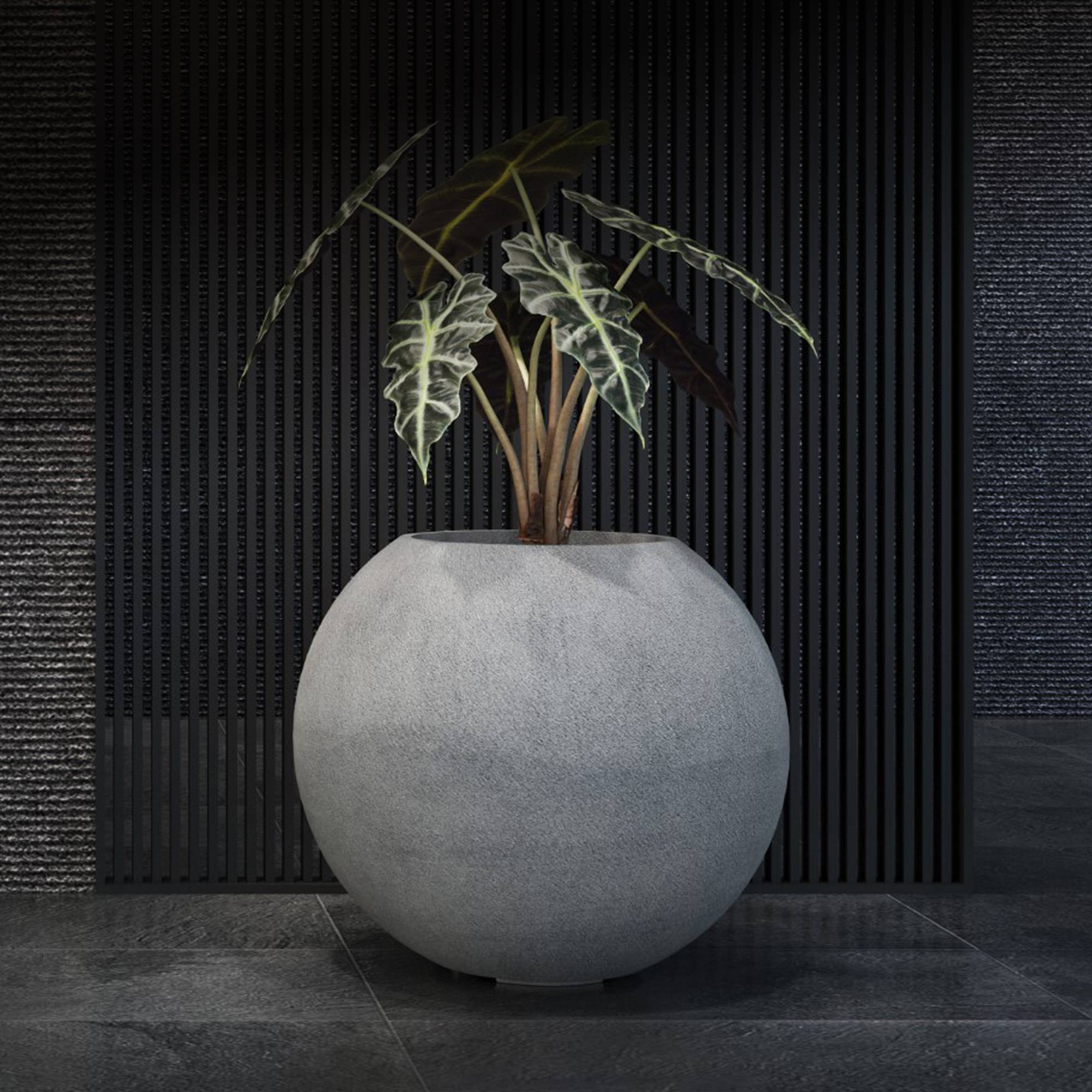 Orbo Globe Sphere Planter – Brown Stone Finish – Fiberglass Indoor/Outdoor and Weather-Resistant Round Planter (23.5" D x 21" H Exterior, 23.2" D x 20.5" H Interior) - Brown Stone,23.5 in x 23.5 in x 21 in - Brown Stone,23.5 in x 23.5 in x 21 in - Br - Brown Stone,23.6 in diam. x 21.1 in