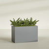 Brisbane Extra Large Long Rectangle Fiberglass Planter - 48 in x 24 in x 32 in - Metallic Gunmetal - Metallic Gunmetal,48 in x 24 in x 32 in