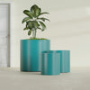 Rio Grande Large Round Fiberglass Planter - 30 in x 30 in x 32 in - Satin Sea Foam - Satin Sea Foam,30 in x 30 in x 32 in