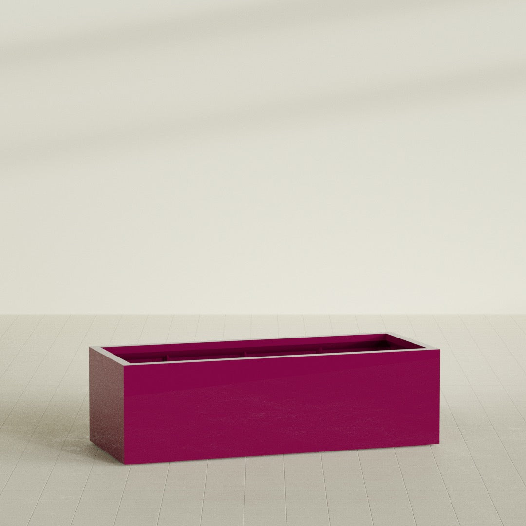 Torino Extra Large Wide Rectangle Fiberglass Planter - 60 in x 24 in x 18 in - Gloss Eggplant - Gloss Eggplant,60 in x 24 in x 18 in