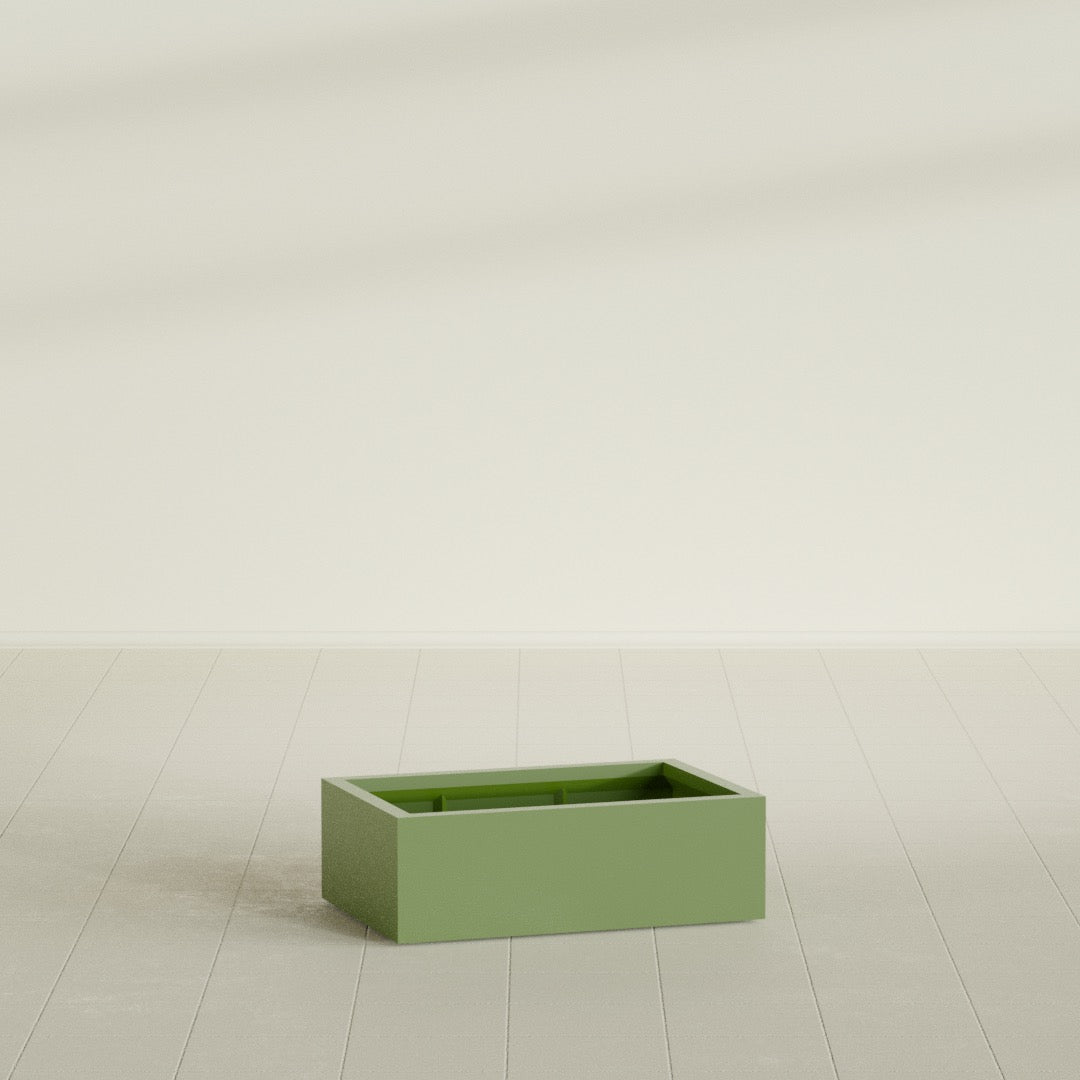 Antwerp Large Long Rectangle Fiberglass Planter - 36 in x 24 in x 12 in - Satin Green - Satin Green,36 in x 24 in x 12 in